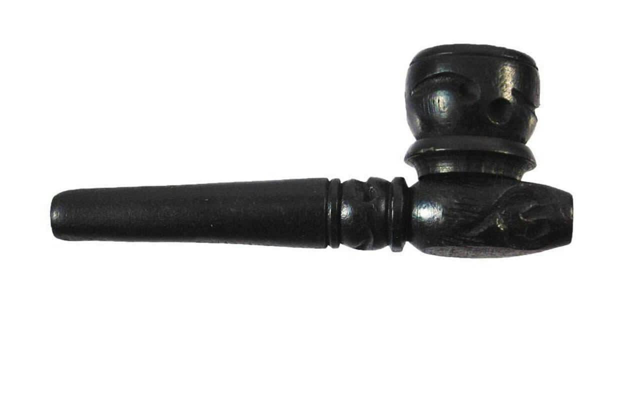 3" Carved Mango Wood Pipe