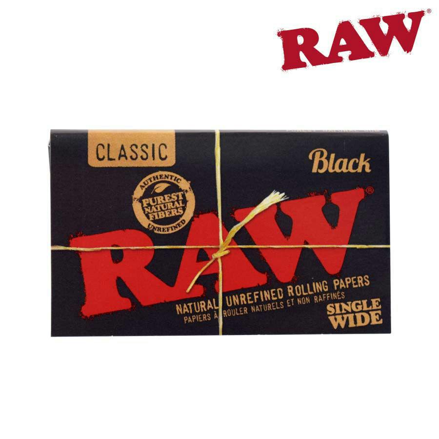 RAW BLACK NATURAL UNREFINED ARTISAN ROLLING PAPERS SINGLE WIDE DOUBLE WINDOW