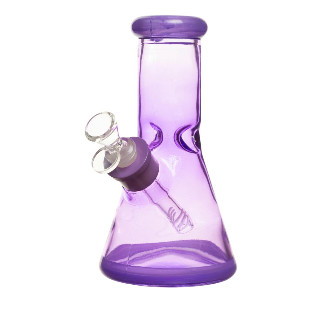 8" 7mm Clear Glass Bong - Purple