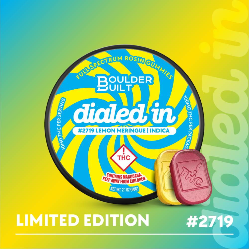 100mg - Lemon Meringue #2719 - Rosin Gummies (10pk) | Dialed In Gummies - Rosin Gummies