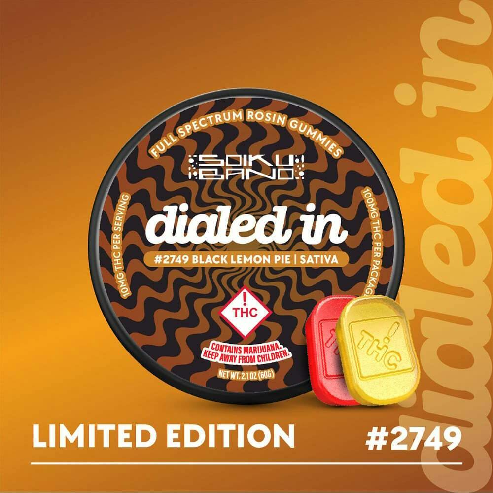 100mg - Black Lemon Pie #2749 - Rosin Gummies (10pk) | Dialed In Gummies - Rosin Gummies