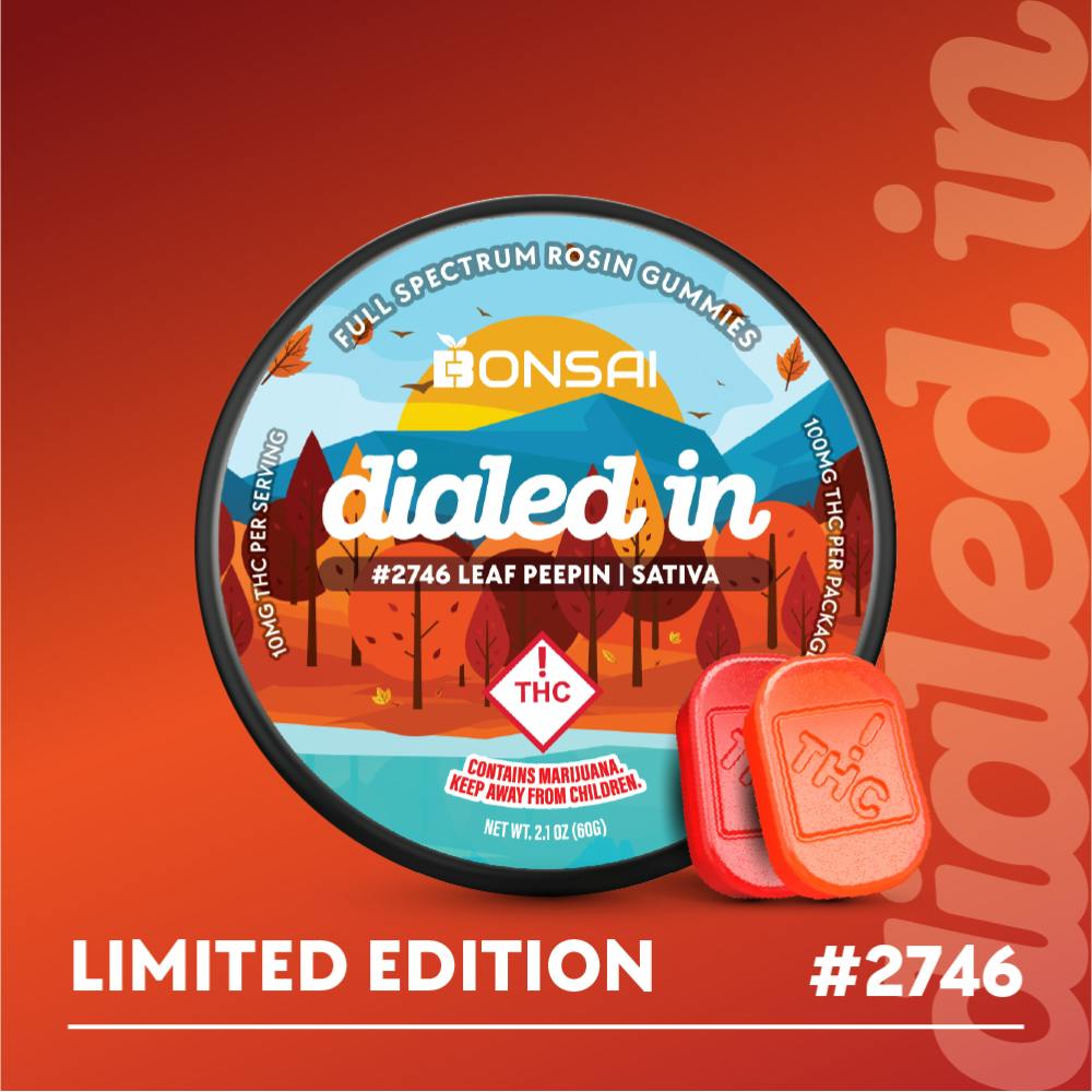 100mg - Leaf Peepin #2746 - Rosin Gummies (10pk) | Dialed In Gummies - Rosin Gummies