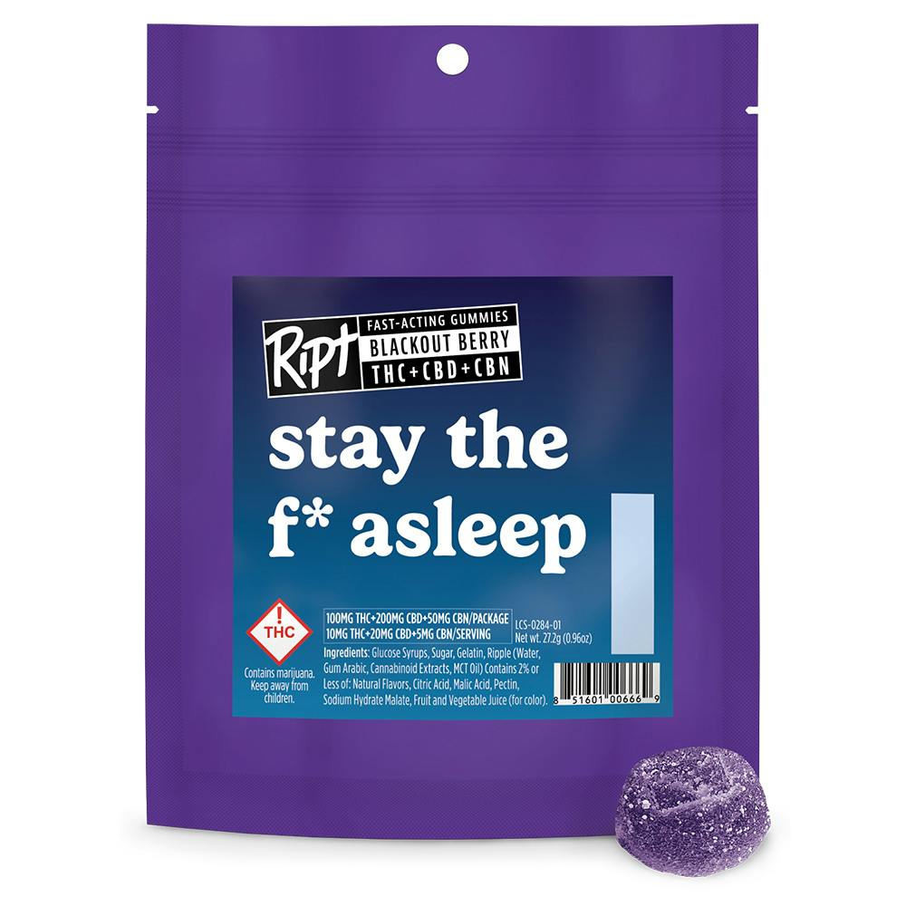 Stay the f* Asleep - Blackout Berry [10pk] (100mg THC/200mg CBD/50mg CBN) [10pk] (100mg THC/200mg...