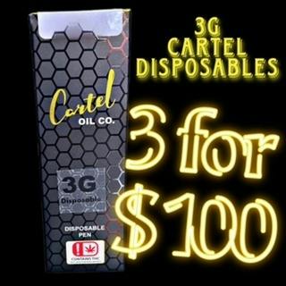Cartel Oil Co | Disposable | Distillate | Live Terps | Hybrid | Pineapple Express | 3g