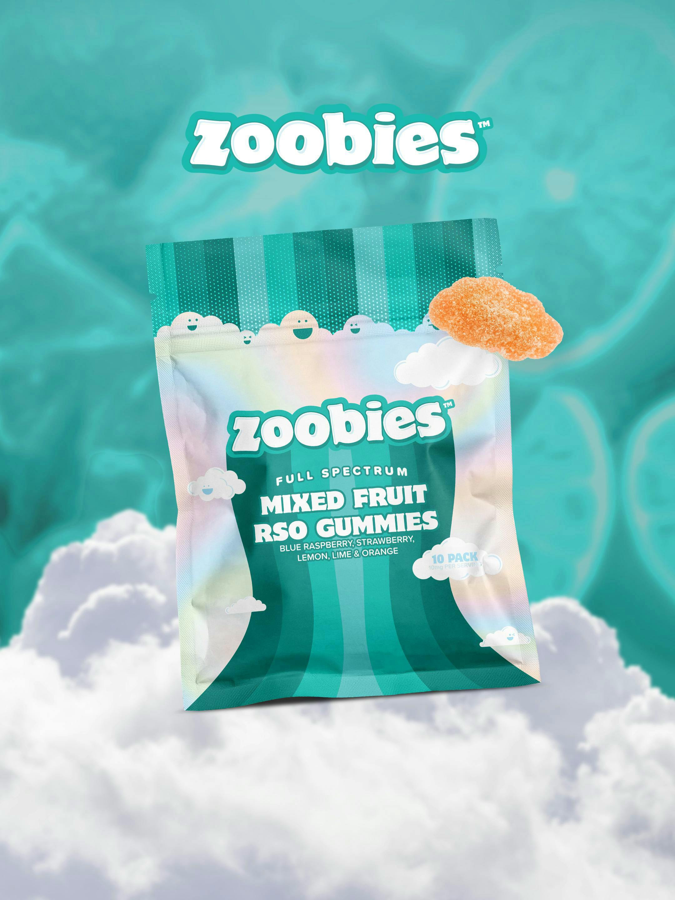 Zoobies | RSO | Indica Gummies | 100mg | 10ct | 10mg/ea