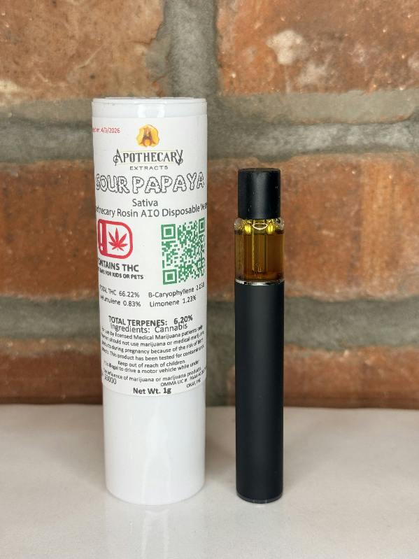 Sour Papaya Live Hash Rosin AIO - Sativa 1g