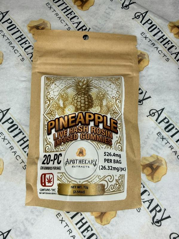 Pineapple Live Hash Rosin Gummy 526.4mg 20pc