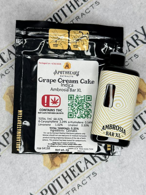 Grape Cream Cake Live Resin Ambrosia Bar XL - Indica 2g