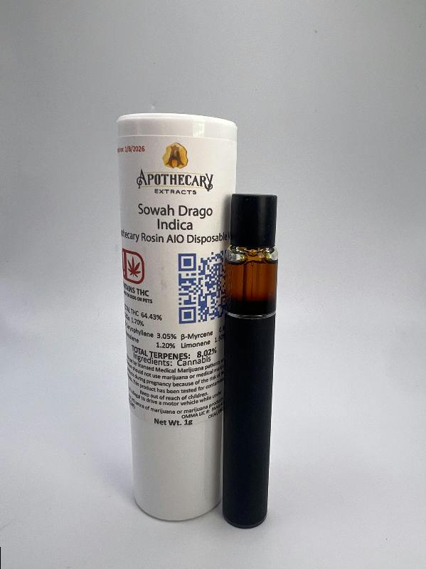 Sowah Drago Live Hash Rosin AIO - Indica 1g