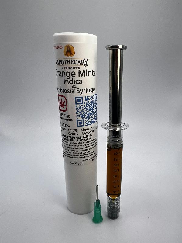 Orange Mintz Ambrosia Live Resin Syringe - Indica 2g