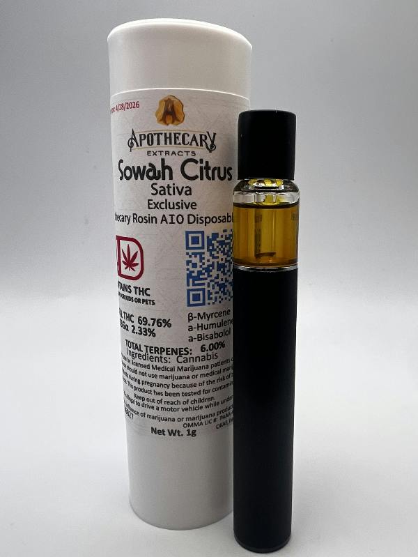 Sowah Citrus Live Hash Rosin AIO - Sativa 1g