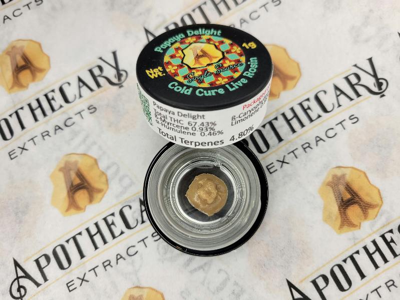 Papaya Delight Live Hash Rosin - Sativa 1g