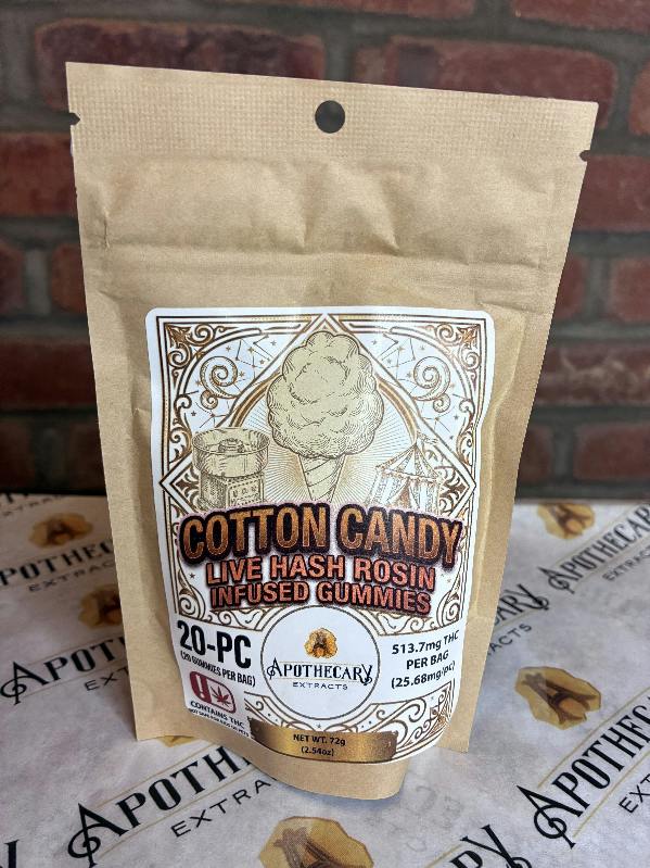 Cotton Candy Live Hash Rosin Gummies - 513mg 20pc