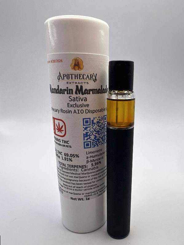 Mandarin Marmalade Live Hash Rosin AIO - Sativa 1g
