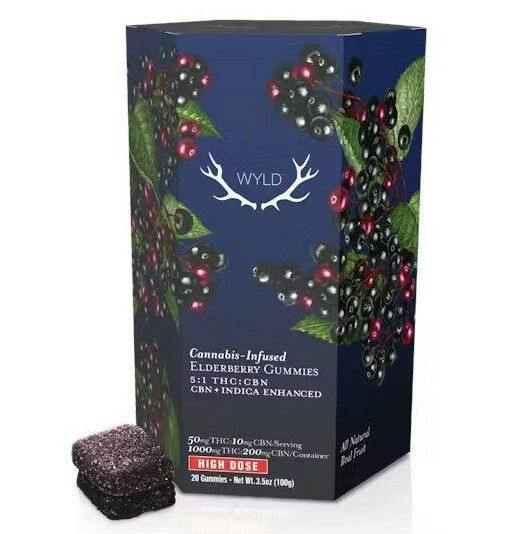 WYLD Elderberry 5:1 THC:CBN 1000mg - 20pc box - Indica