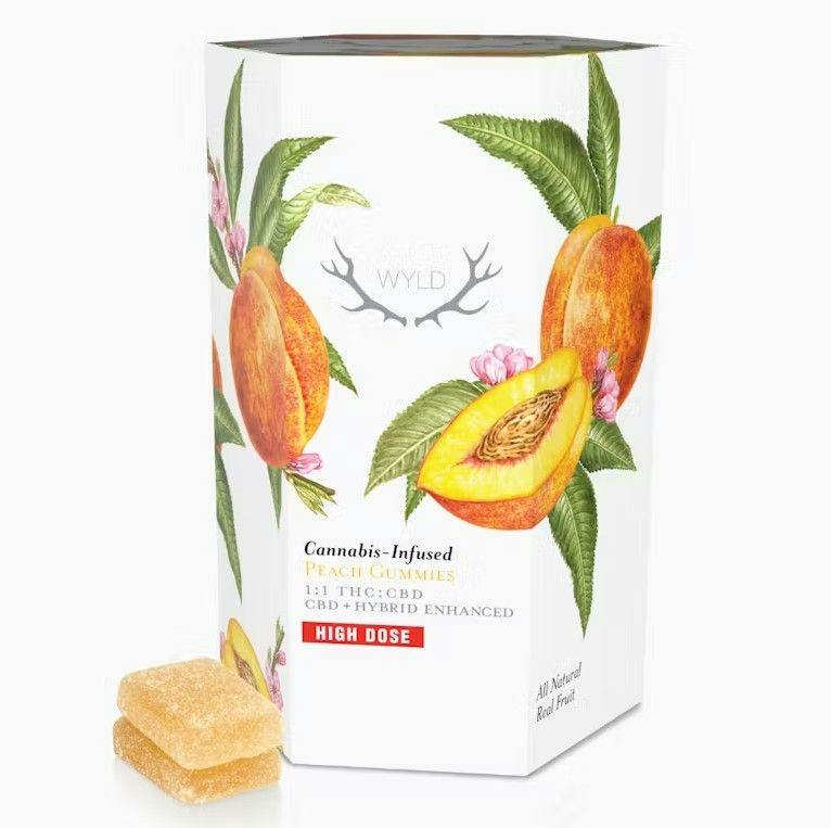 WYLD Peach 1:1 - 1000mg THC:CBD - 20pc Box - H