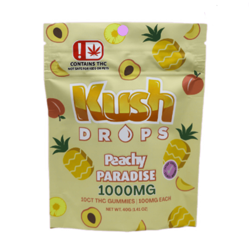 Kush Drops 1000mg THC Peachy Paradise Gummy 10ct by Kush Drops
