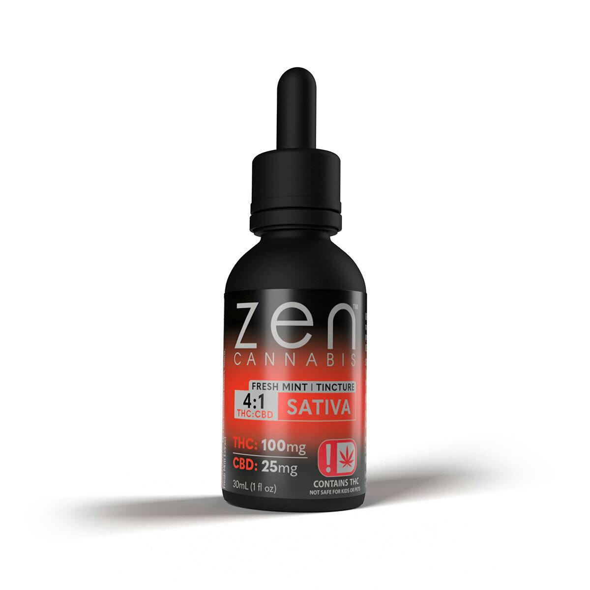 Zen | Tincture | SATIVA | 100MG THC : 25MG CBD by Zen