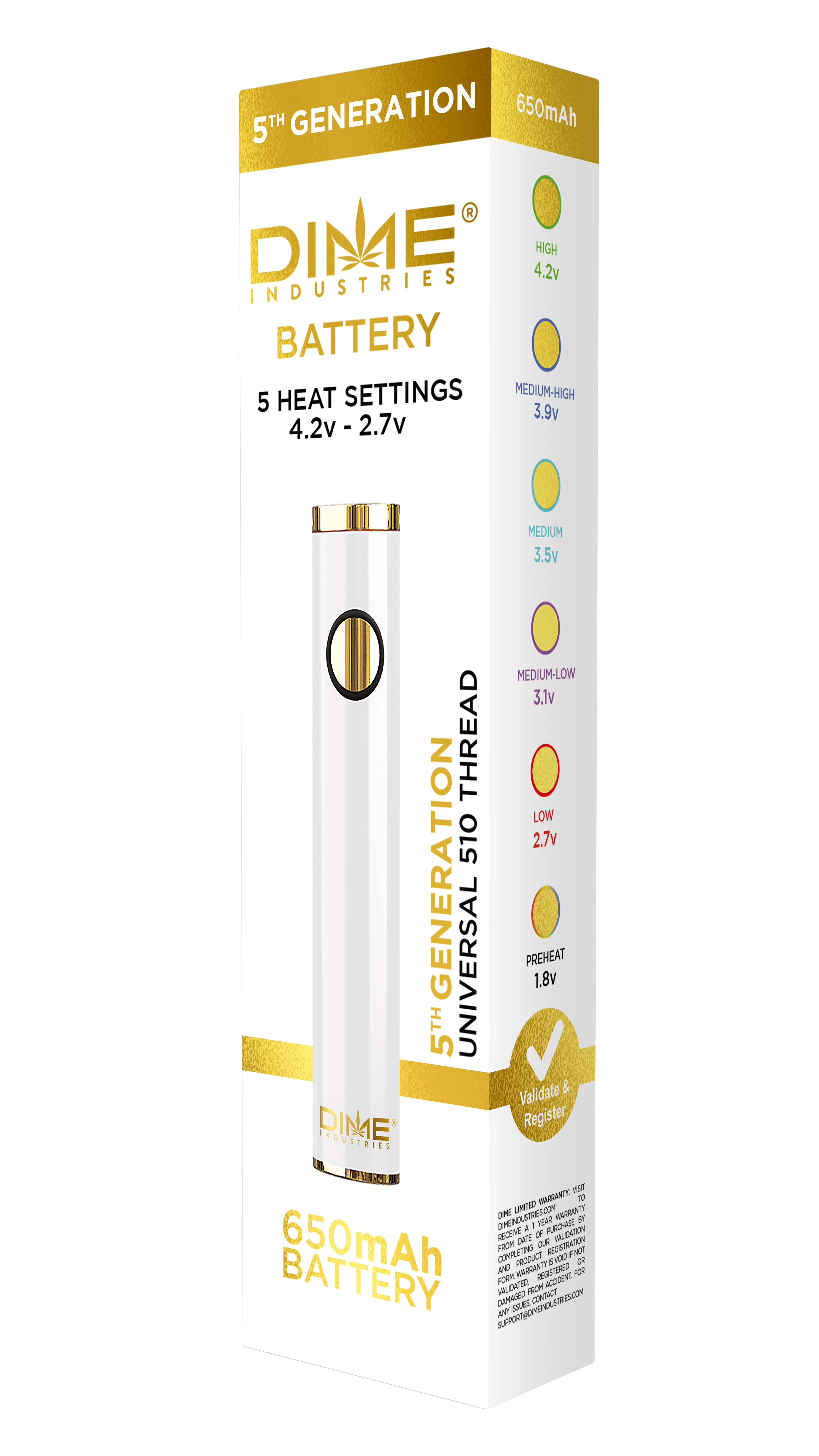 Dime - White Battery V5 by Dime