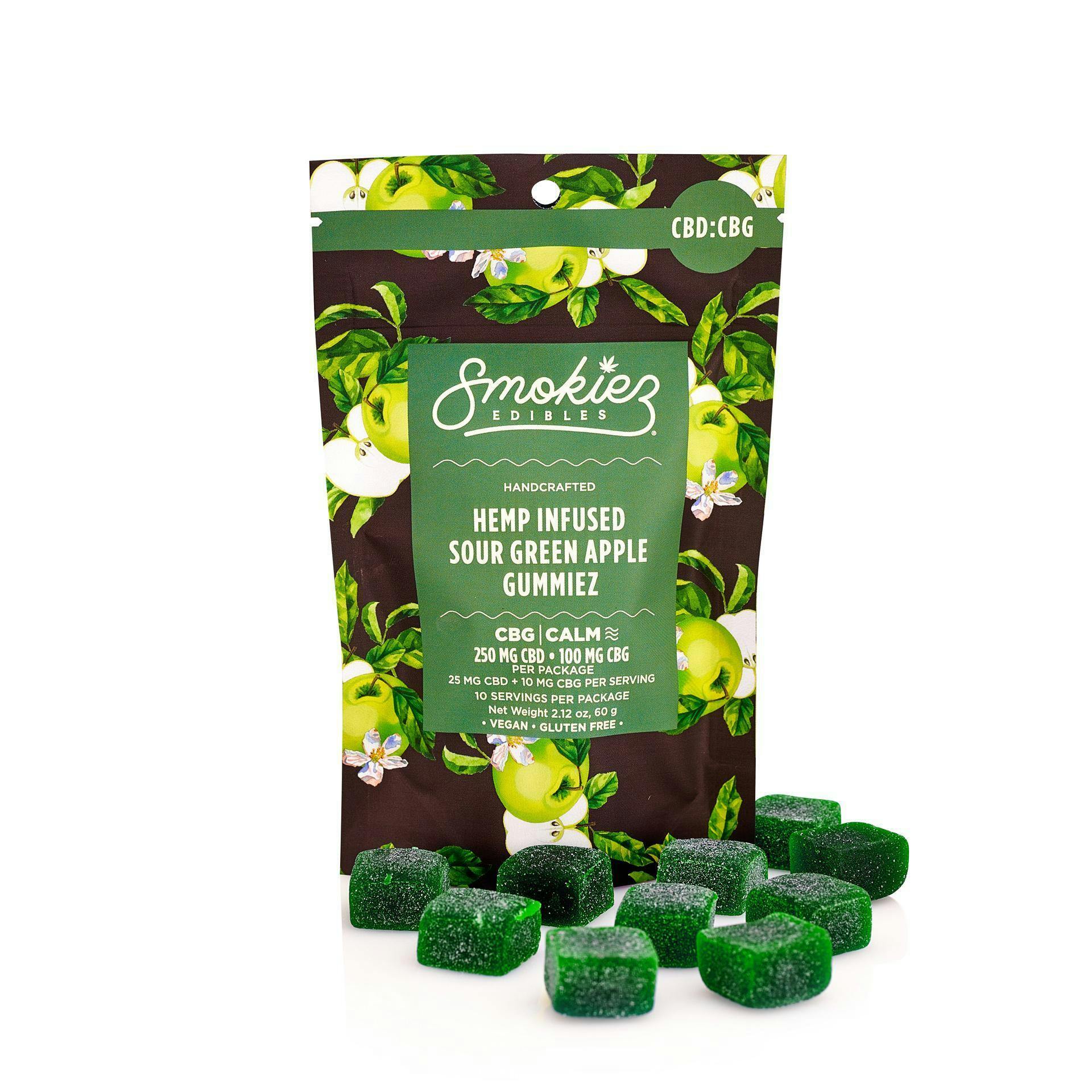 Smokiez - Sour Green Apple (CBD-250mg/CBG-100mg) Fruit Chews