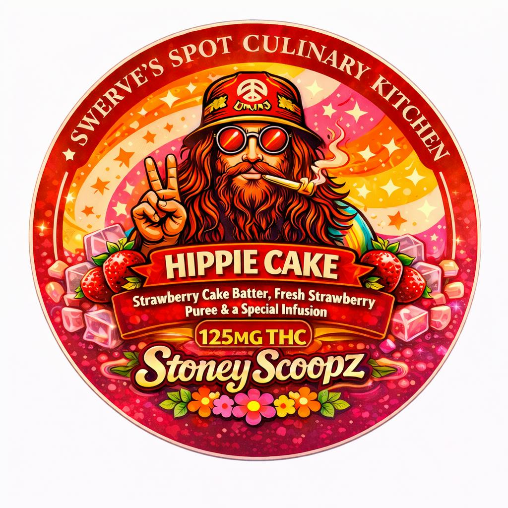 Stoney Scoopz - Hippie Cake (Strawberry Cake Batter) 125mg - Ice Cream