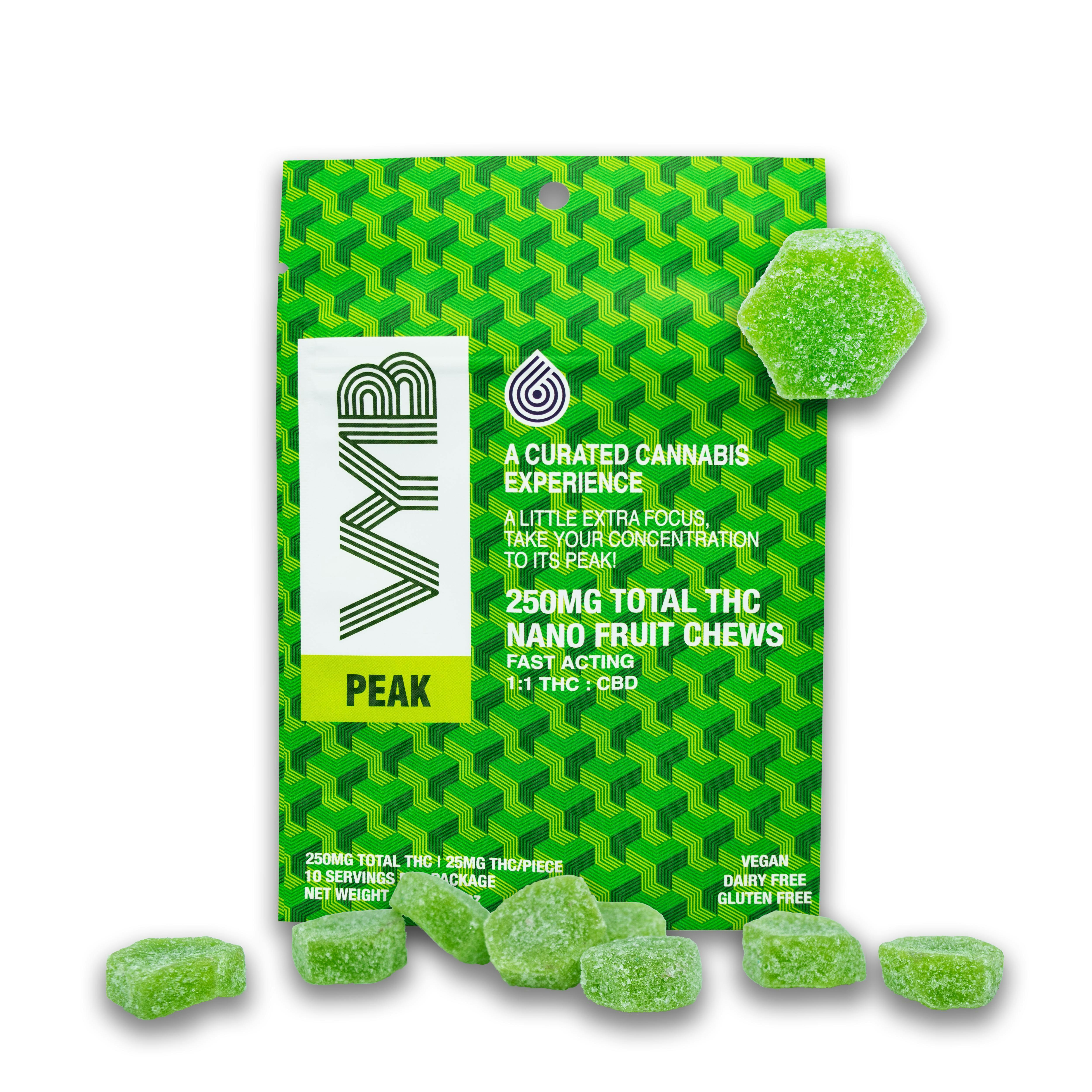 VYB - Peak - Kiwi Strawberry 250mg Nano Fruit Chews