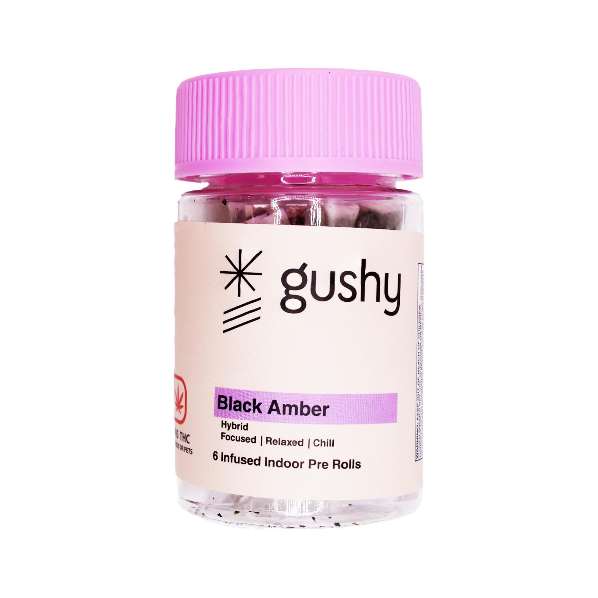 Gushy - Black Amber - 0.75G Infused Prerolls (6Pk)