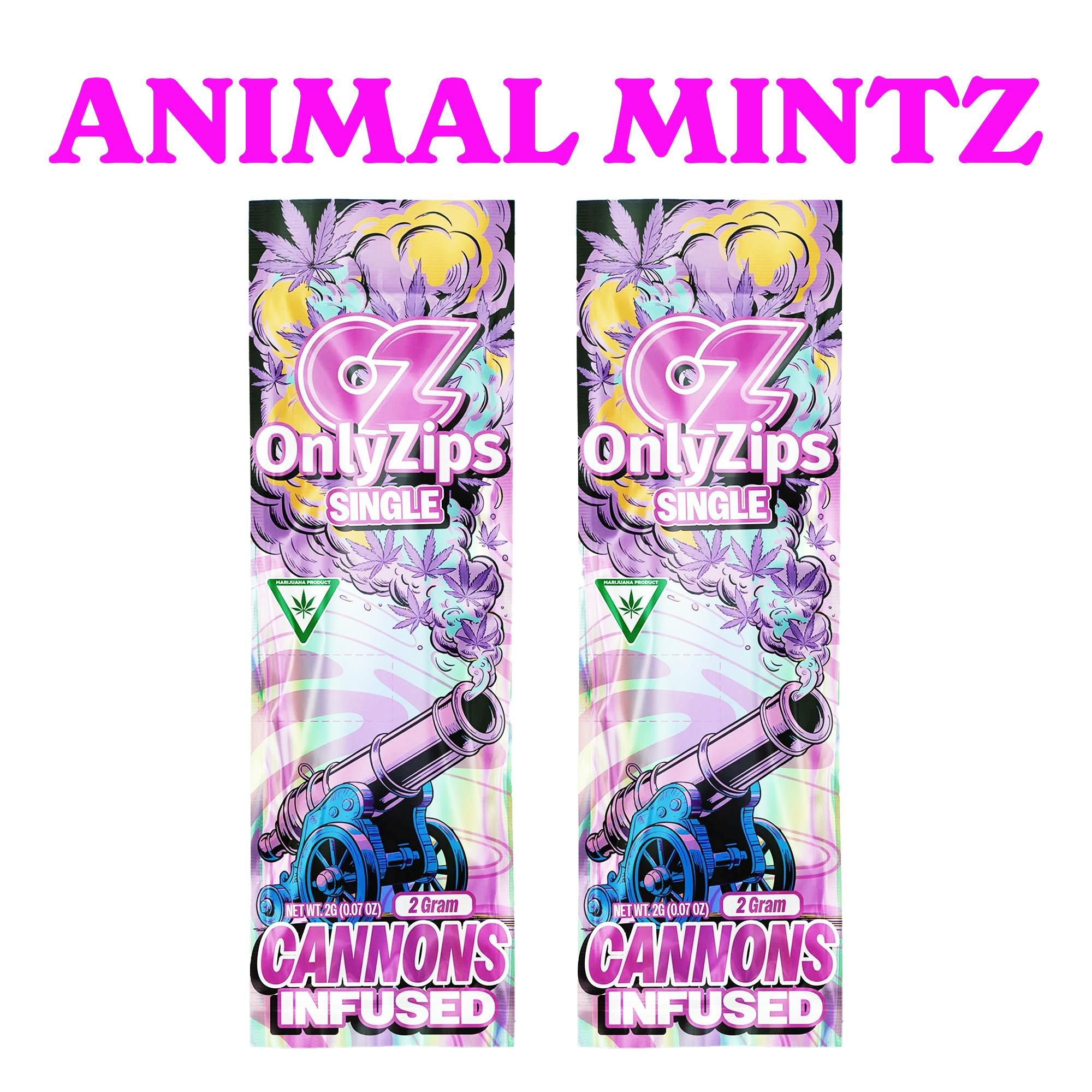 Only Zips (Cannons) - Animal Mintz - 2G Infused Preroll