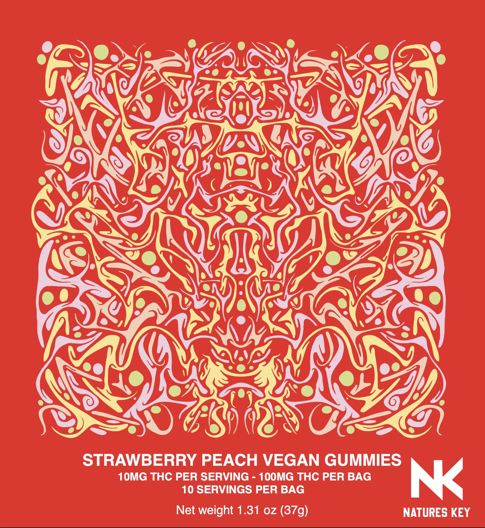 Nature's Key - Strawberry Peach 100mg Gummies - (10Pk)