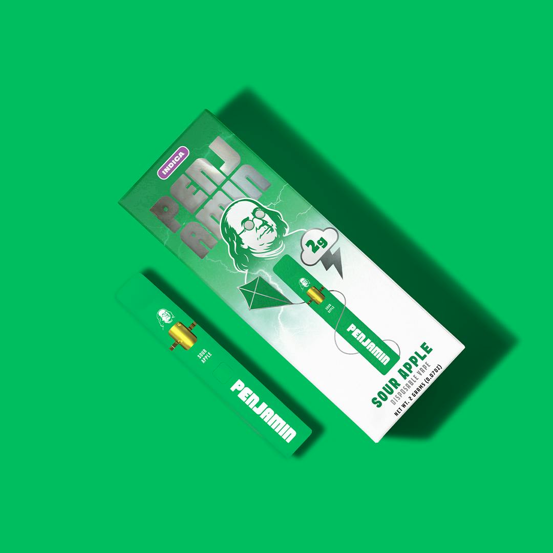 Penjamin - Sour Apple 2G Disposable Vape - Indica