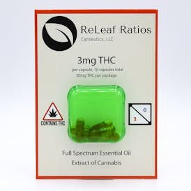 ReLeaf Ratios THC Capsules-30x3mg