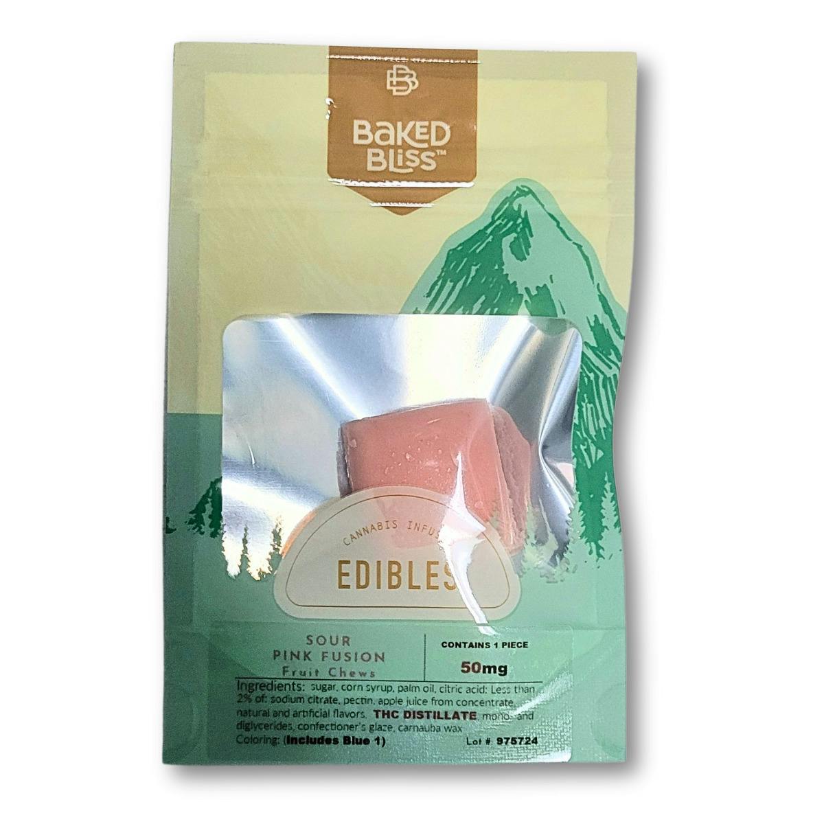 50mg - Baked Bliss Sour Fruit Chews, Assorted Flavors