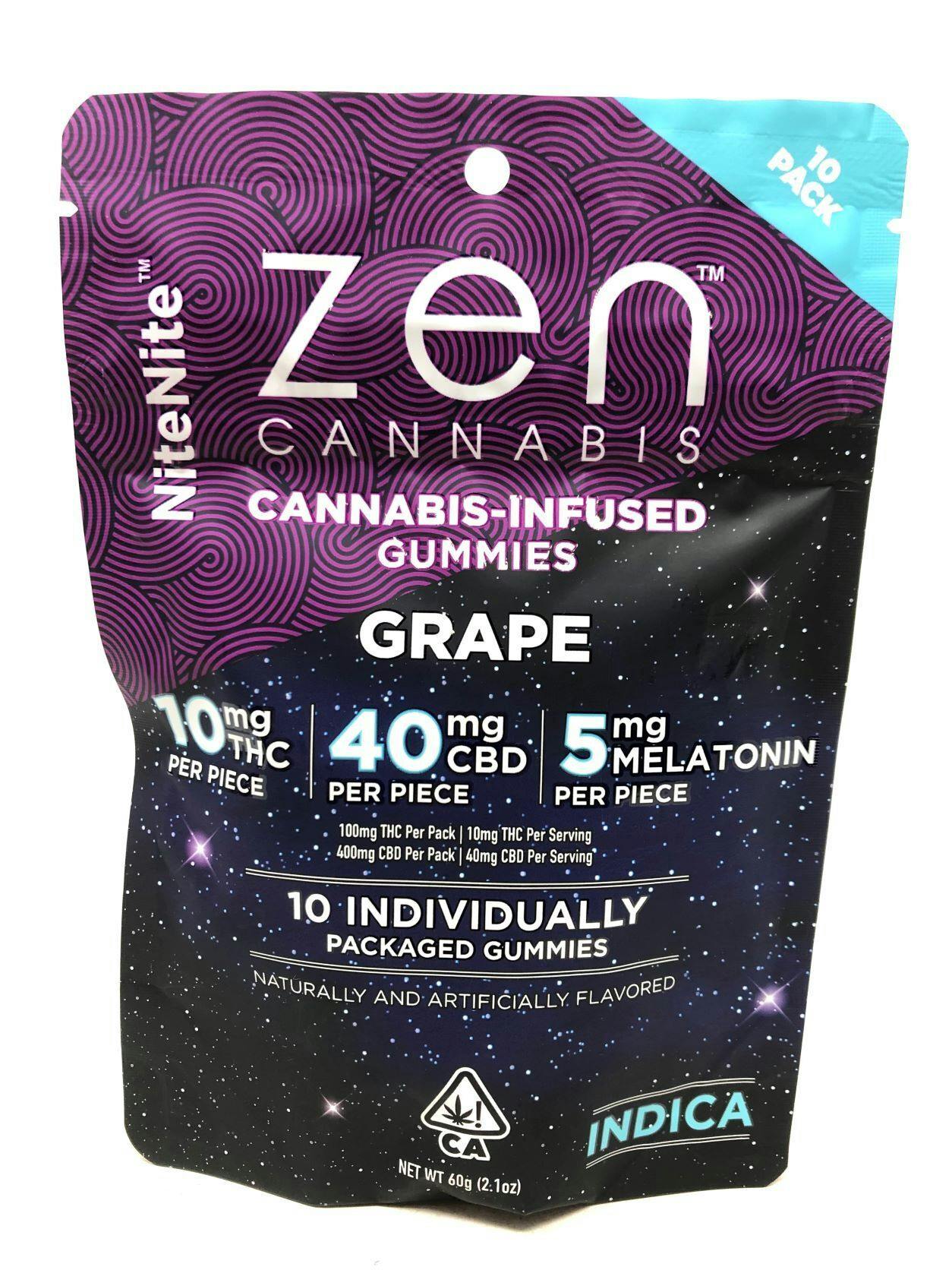 ZEN - INDICA NITENITE GRAPE 100/400/50MG GUMMIES