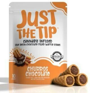 JUST THE TIP CHURROS CHOCOLATE CONES 100MG 10 PACK