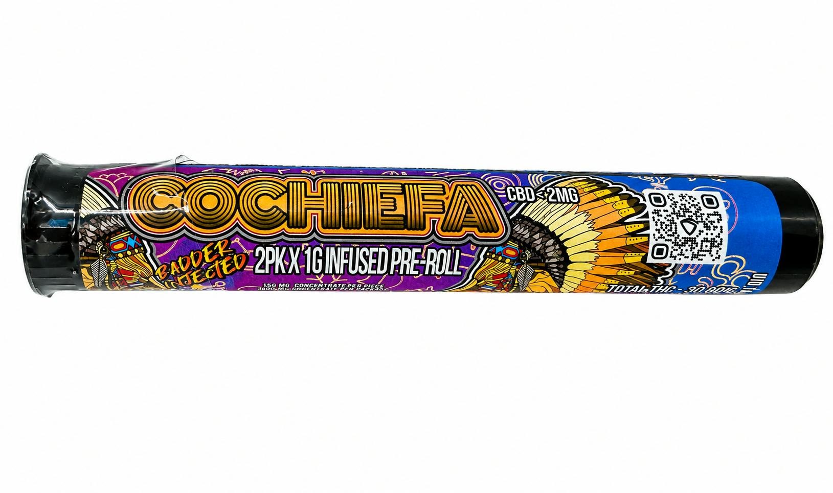 COCHIEFA ICE CREAM CAKE -BADDER INJECTED- INDICA- PRE ROLL 2G