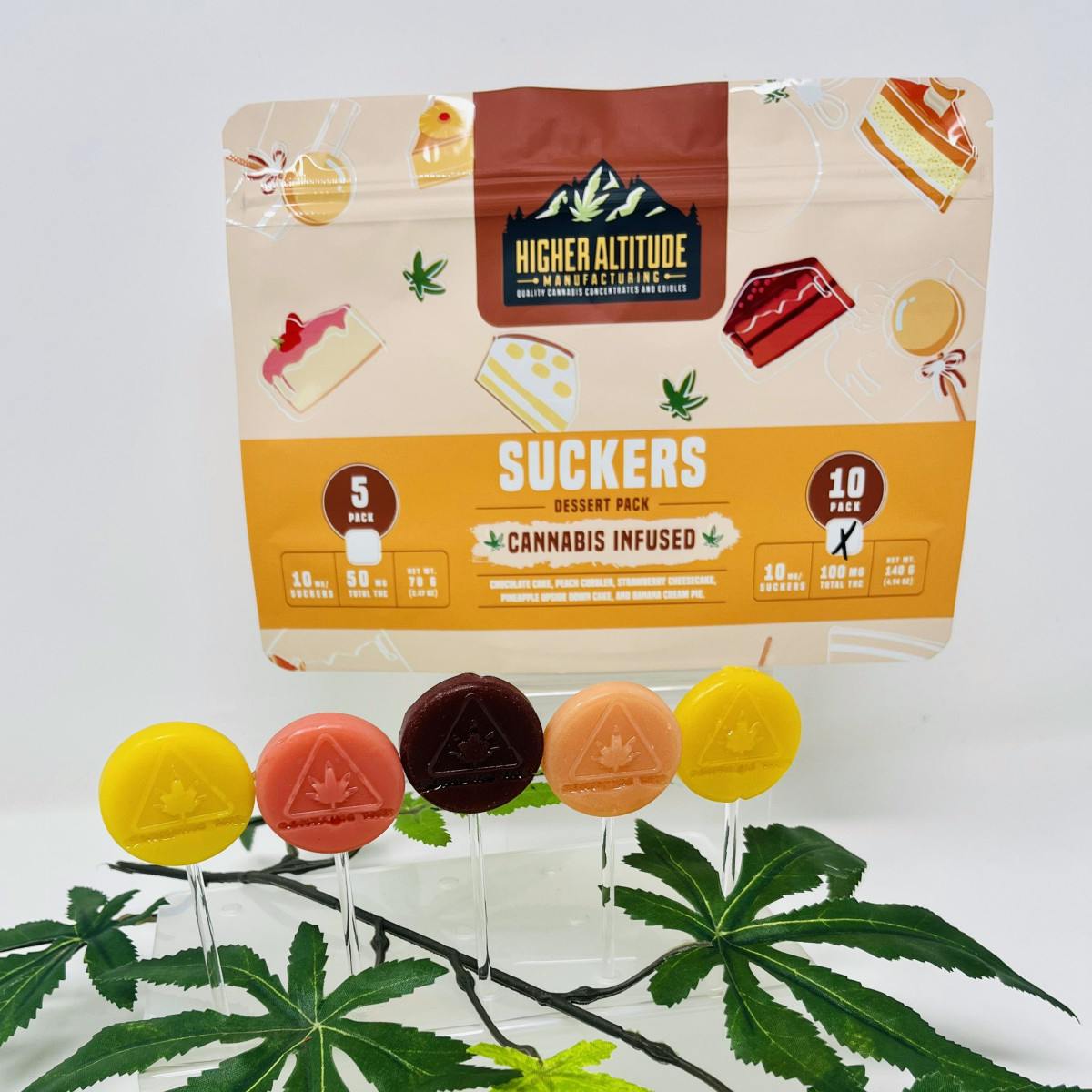 Higher Altitude Suckers Assorted - Dersert Flavor 10pk 100mg