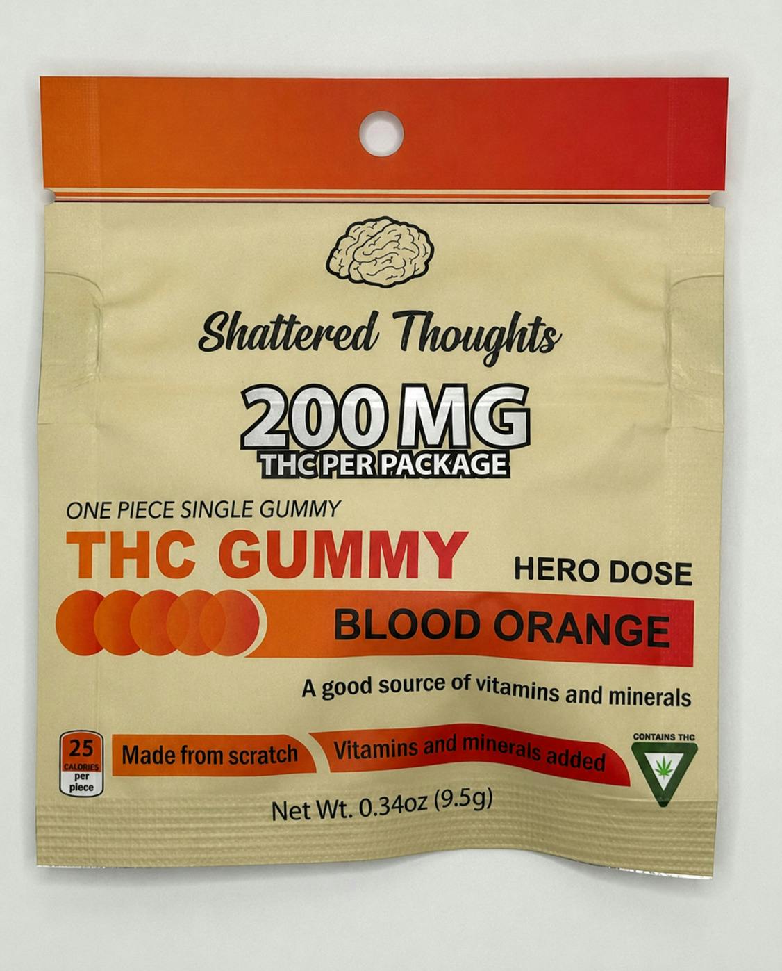 Shattered Thoughts Blood Orange Single Gummy at Higher Love Cannabis Dispensary Munising