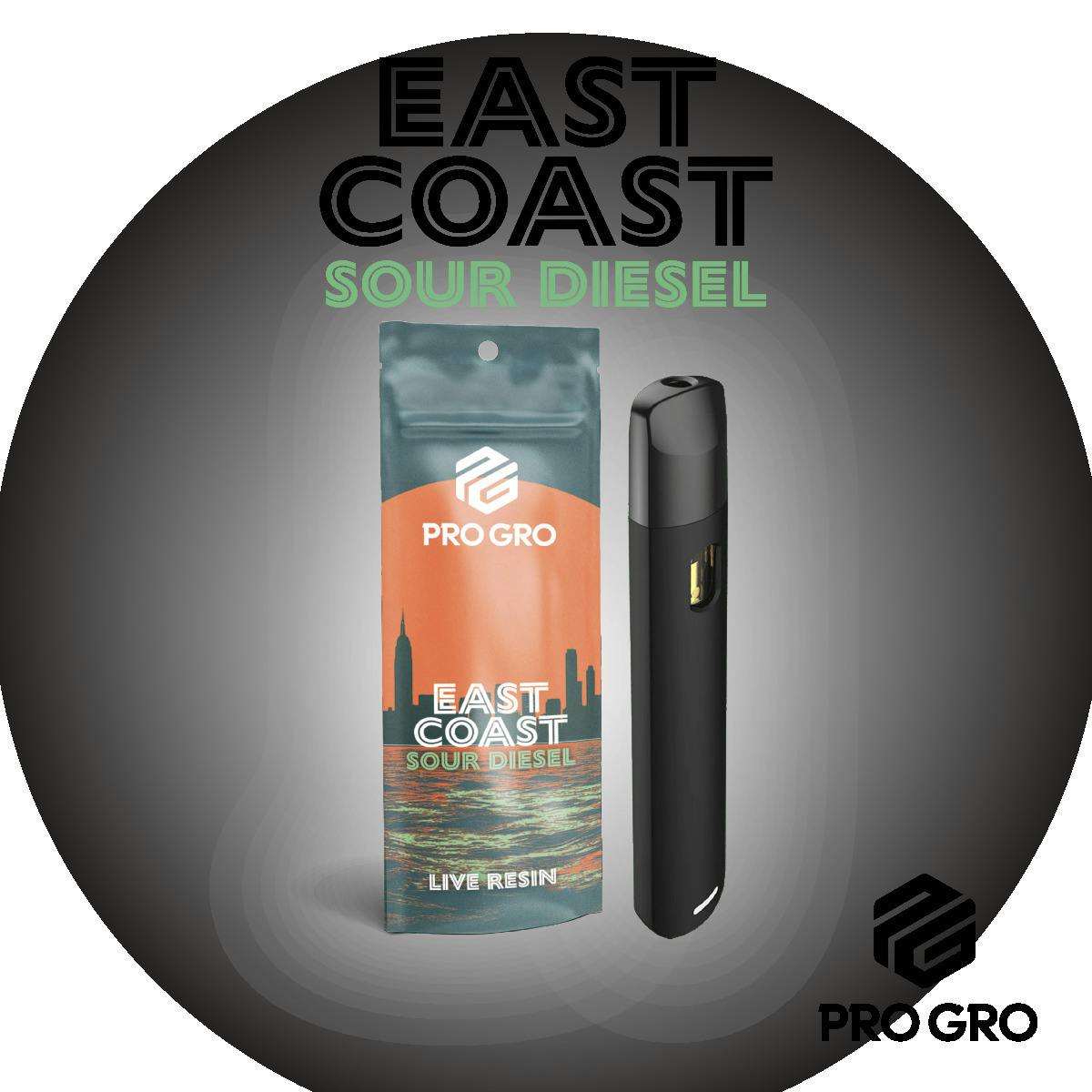 PRO GRO | EAST COAST SOUR DIESEL | SATIVA | DISPOSABLE VAPE | 1G | REC