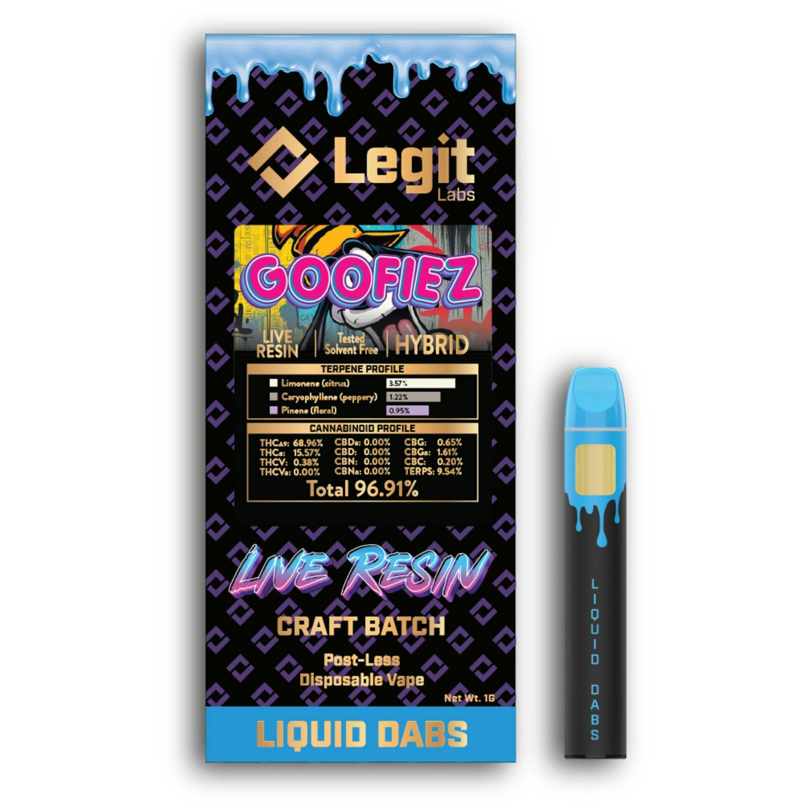 LEGIT LABS | CANDY TOWERS RESIN | HYBRID | DISPOSABLE VAPE | 1G | REC
