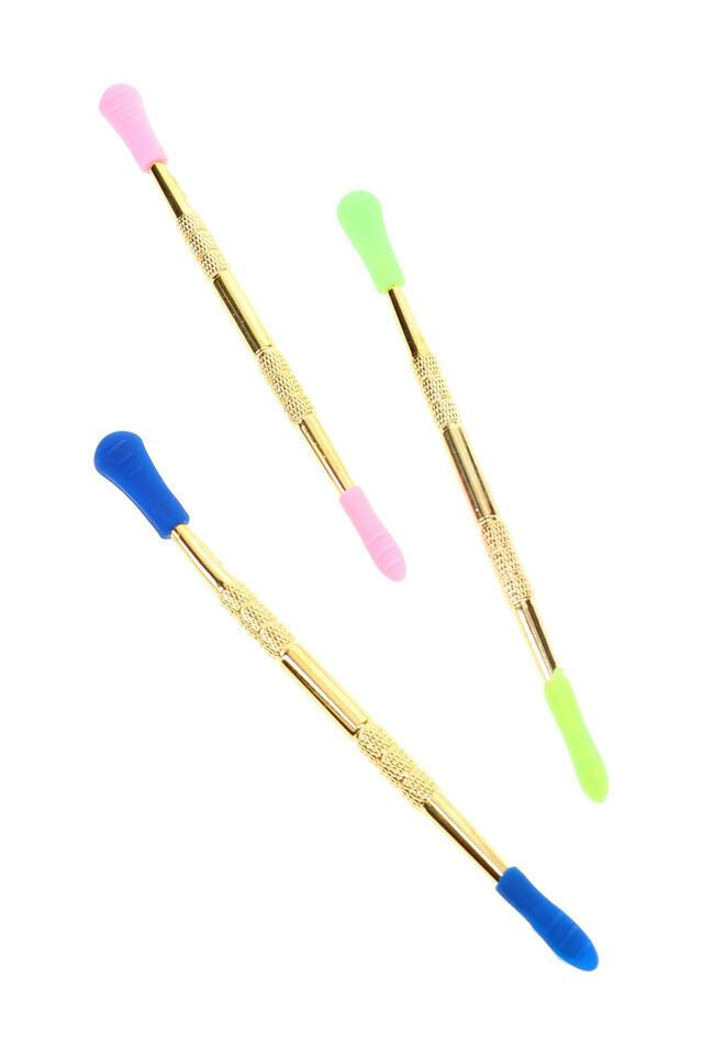 4.5" Gold Zinc Metal Dab Tool with Silicone Tip