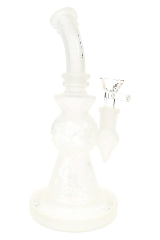 9.5" 6B Glass Frosted Glass-on-Glass Stemless Bong