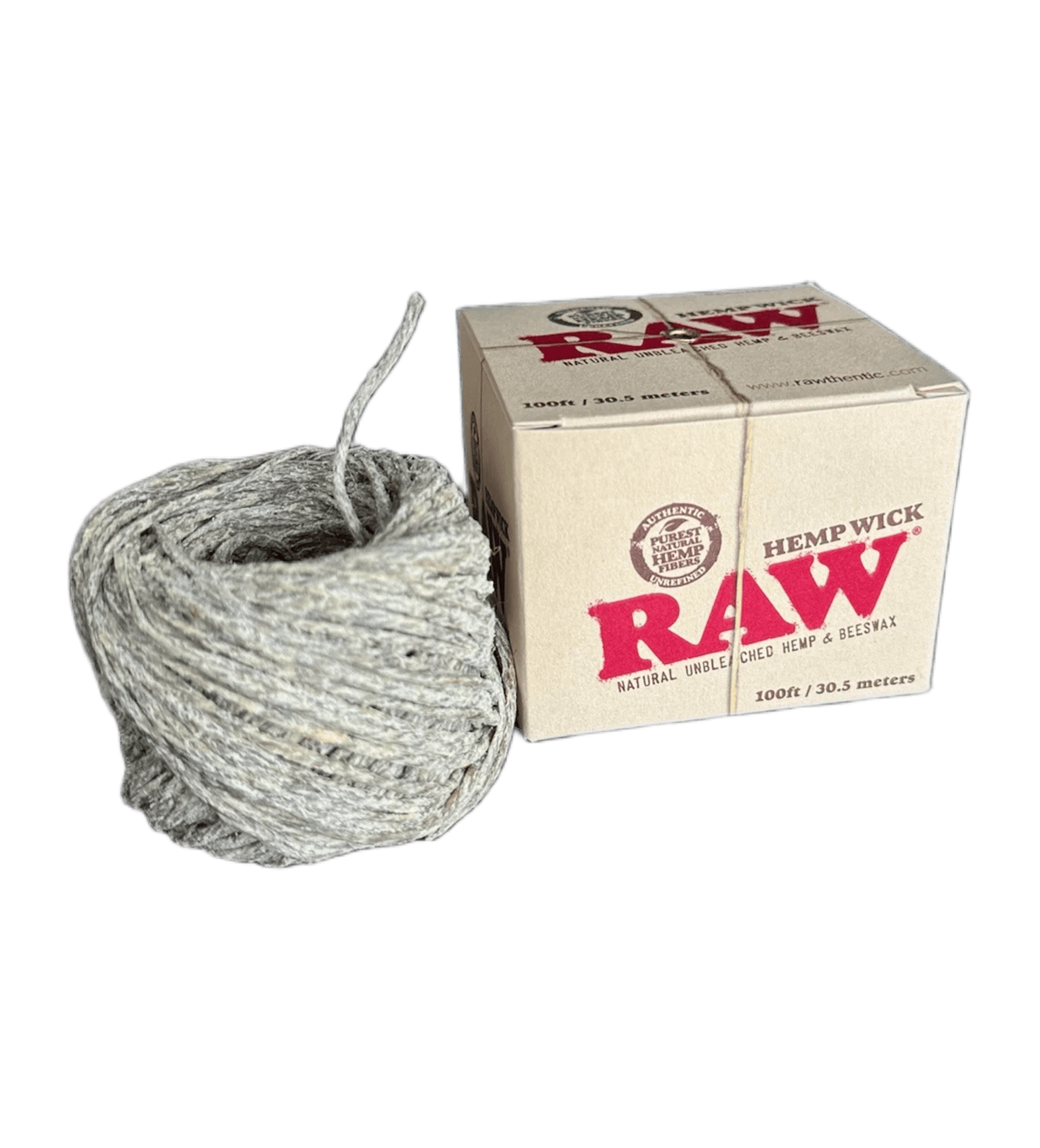 Natural Unbleached Hemp & Beeswax Hemp Wick 100ft Spool