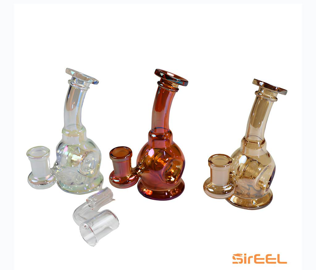 SirEEL 5" Iridized Hypno Hoop Mini Rig w/ 14mm Quartz Banger Assorted Colors