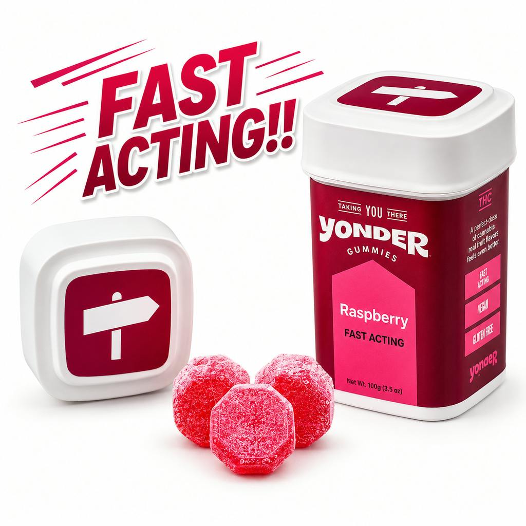 Yonder Fast Acting Gummies | Raspberry 500mg [10 pcs]