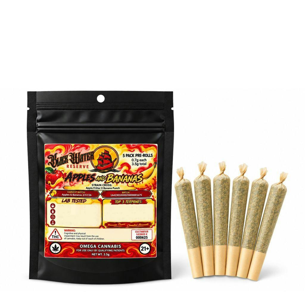 Blackwater Reserve Pre-Rolls | Apples & Bananas 3.5g [5 pk]