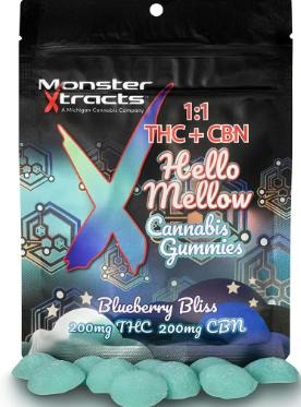 1THC:1CBN BLUEBERRY BLISS GUMMY 200MG (10PK) (H)