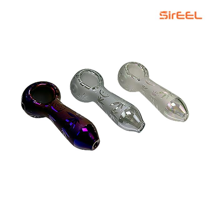 4" IRIDIZED ETCHED LEAF