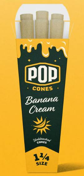 POP CONES - UNBLEACHED 1-1/4" CONES - BANANA CREAM