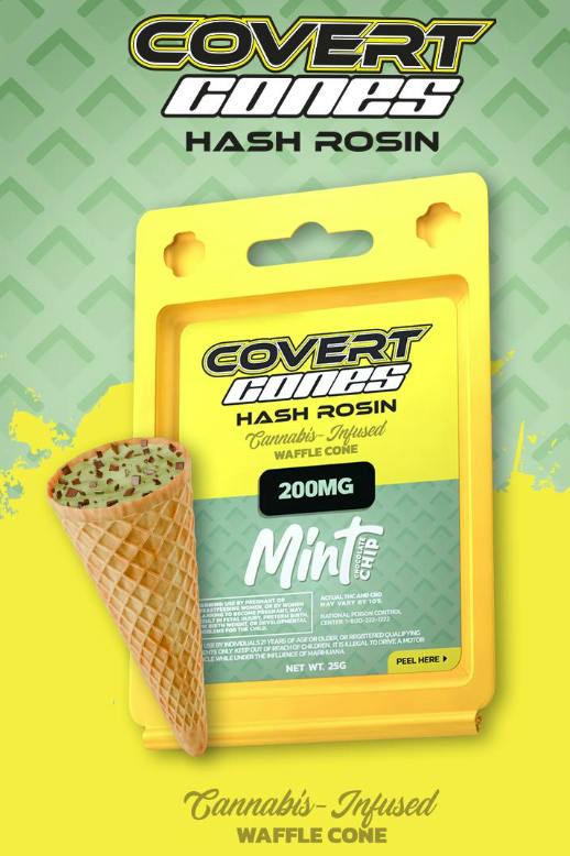COVERT CONES MINT CHOCOLATE CHIP ROSIN INFUSED 200MG