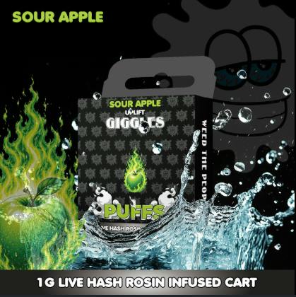 PUFFS SOUR APPLE LIVE ROSIN INFUSED CART 1G (I)
